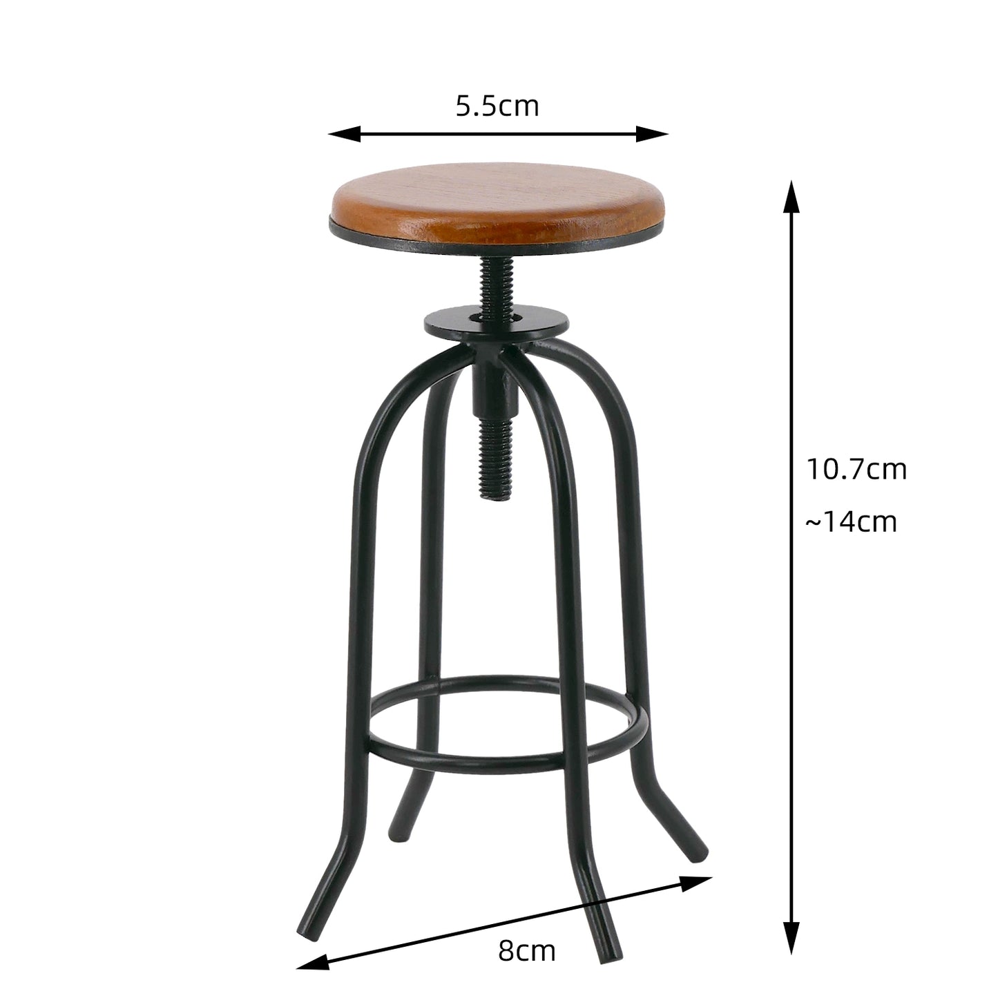 1/6 Scale Miniature Bar Stool – Round Seat  | Dollhouse Furniture for BJD, Blythe & Action Figures