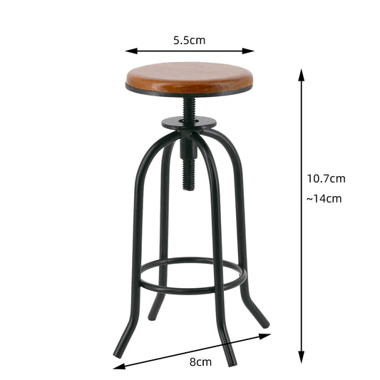 1/6 Scale Miniature Bar Stool – Round Seat  | Dollhouse Furniture for BJD, Blythe & Action Figures