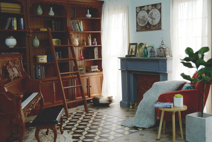 玩具 美式书柜/顶天立地大书柜/收纳展示柜 6分迷你模型娃屋家具