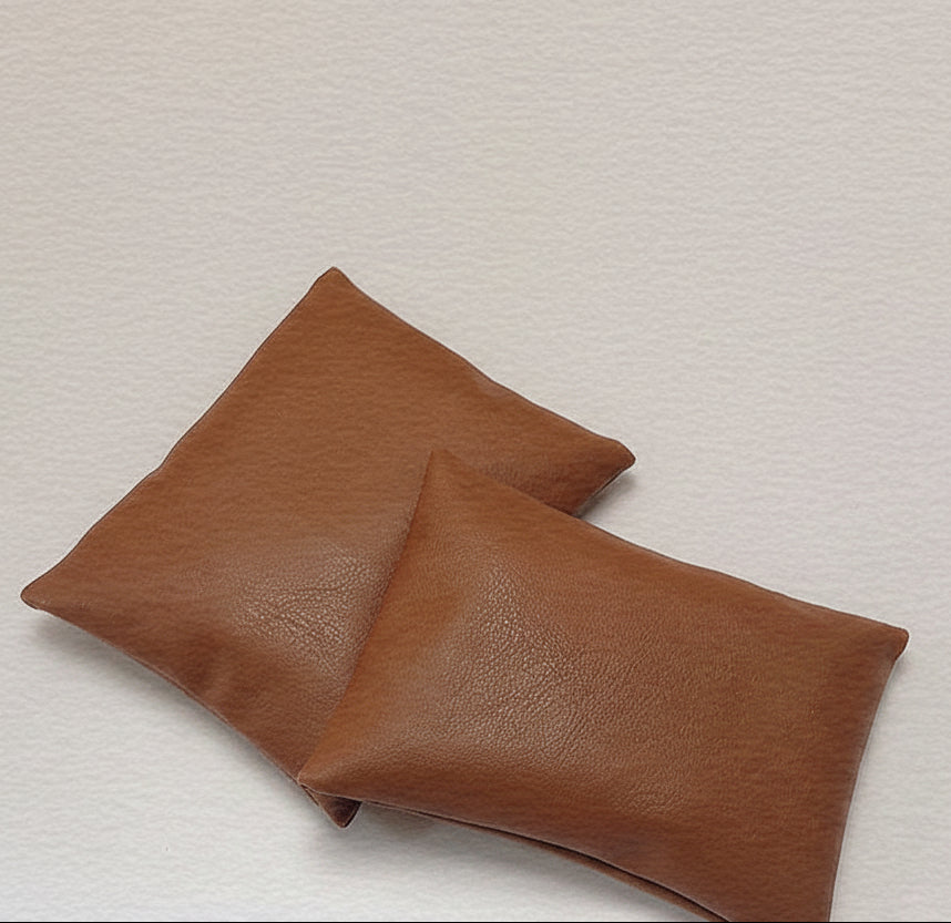 Mini Leather-Look Sofa (1/6 or 1/4) | Metal Frame Dollhouse Furniture