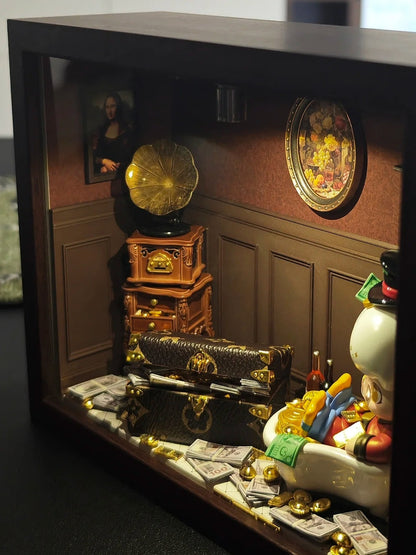 1/6スケールドールハウスの羽目板パネル - ヴィンテージチョコレートバーデザインの壁装飾（BJD＆ブライスミニチュアルーム用） 