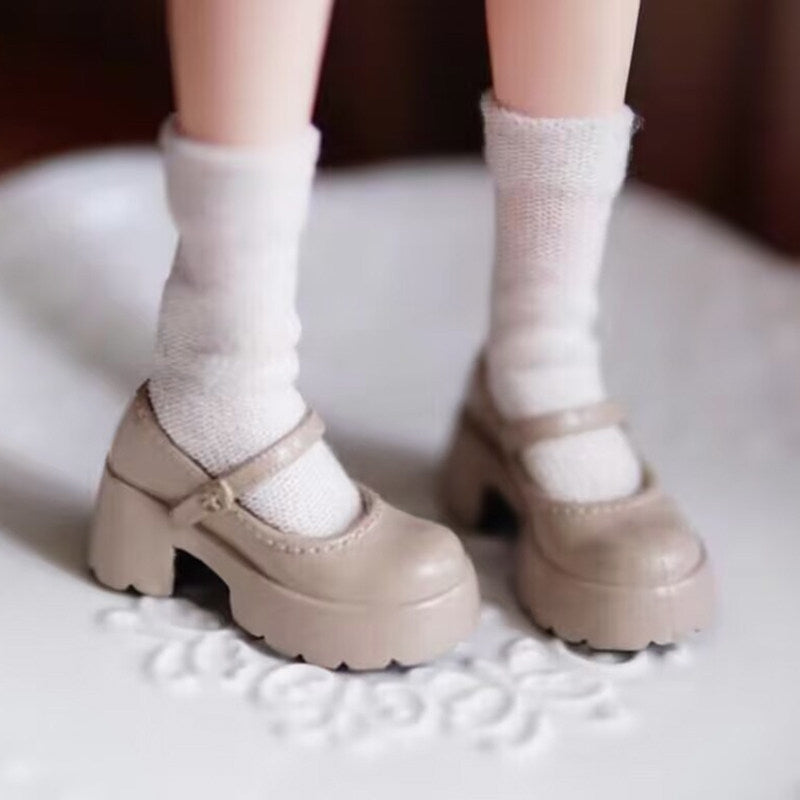Vintage Platform Mary Jane Doll Shoes – Patent Leather Finish | Universal Fit for Blythe, Licca, Azone, FR & Obitsu 22/24　　