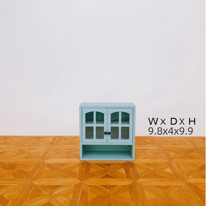 1/6スケール ドールハウス キッチン家具セット – 9ピース モジュラーキャビネット（ホワイト＆ヴィンテージブルー） | BJD＆ブライス ミニチュアキッチン