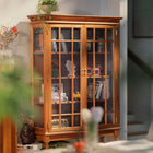 1/6 Scale Vintage Glass Cabinet Bookcase for Dolls | Dollhouse Furniture with Glass Doors
