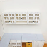 1/6 Scale Dollhouse Kitchen Furniture Set  9-Piece Modular Cabinets in White  | BJD & Blythe Miniature Kitchen full set