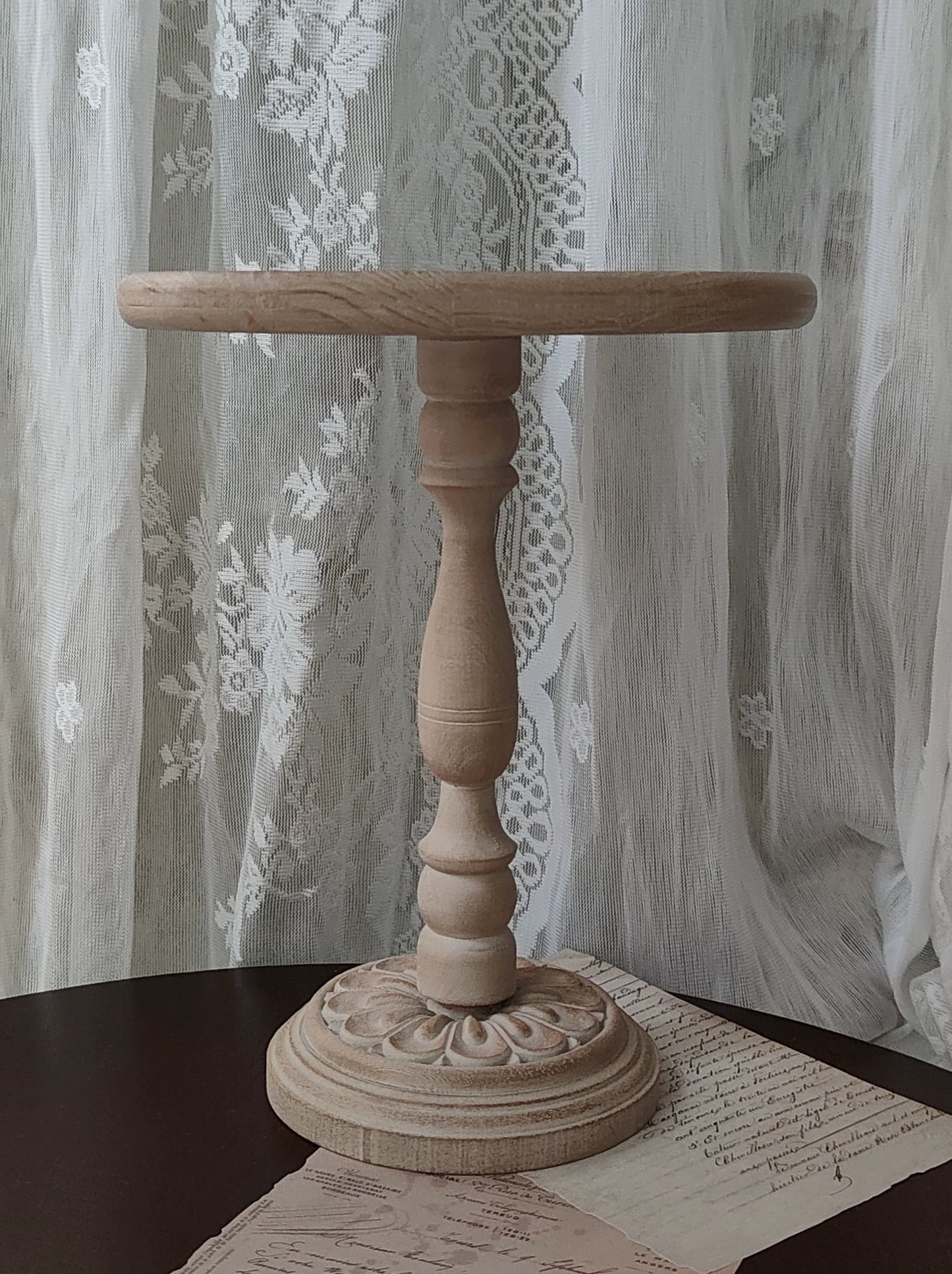 Handmade Vintage Carved Round Table – Multi-Color Options | Fits 1/3, 1/4, 1/6 Scale Dolls