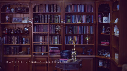 玩具 美式书柜/顶天立地大书柜/收纳展示柜 6分迷你模型娃屋家具