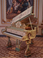 Miniature Baroque Grand Piano – 1/6 & 1/12 Scale Dollhouse Model | Rococo Style Elegant Furniture for BJD, Blythe & Collectors