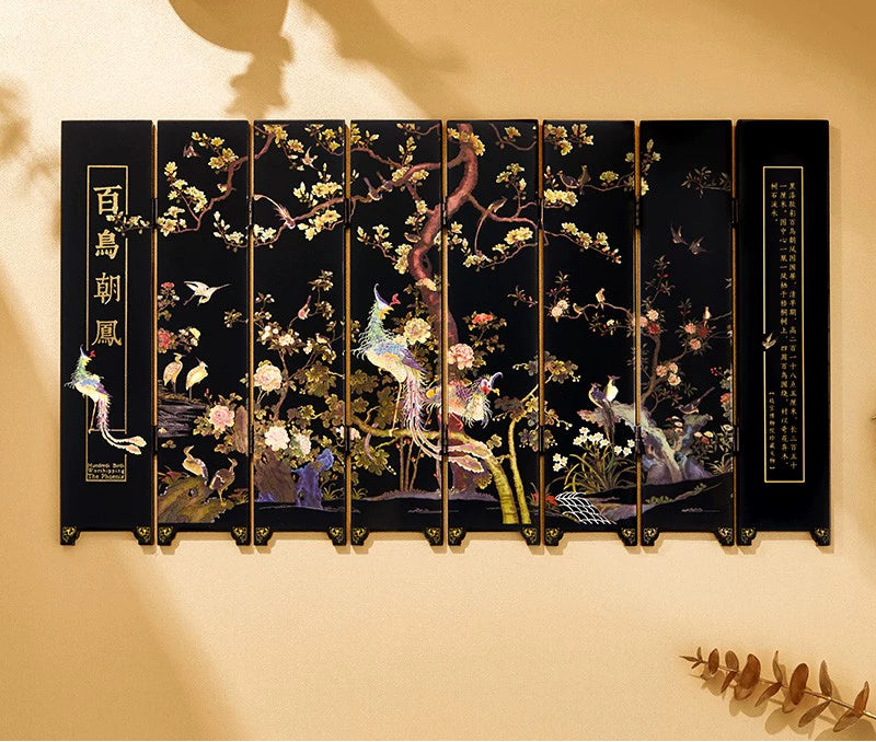 故宫淘宝｜百鸟朝凤桌面小屏风中式摆件博物馆文创生日礼物伴手礼