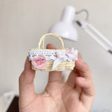 1/6 Scale Wicker Doll Basket & Bag | Picnic Basket | Summer Doll Accessories