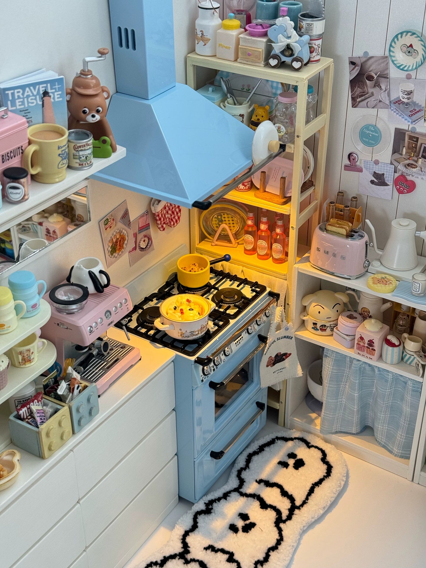 1/6ドールハウスモデル家具アクセサリーミニモデルストーブとレンジフードレンジフード＆ライトアップオーブン