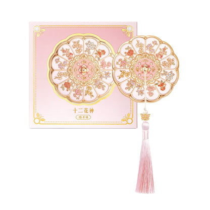 故宮からお届け | 故宮博物院の遺物にインスパイアされた携帯用鏡 – 手持ち式、ブロンズ調、折りたたみ式、コーム付きギフトセット