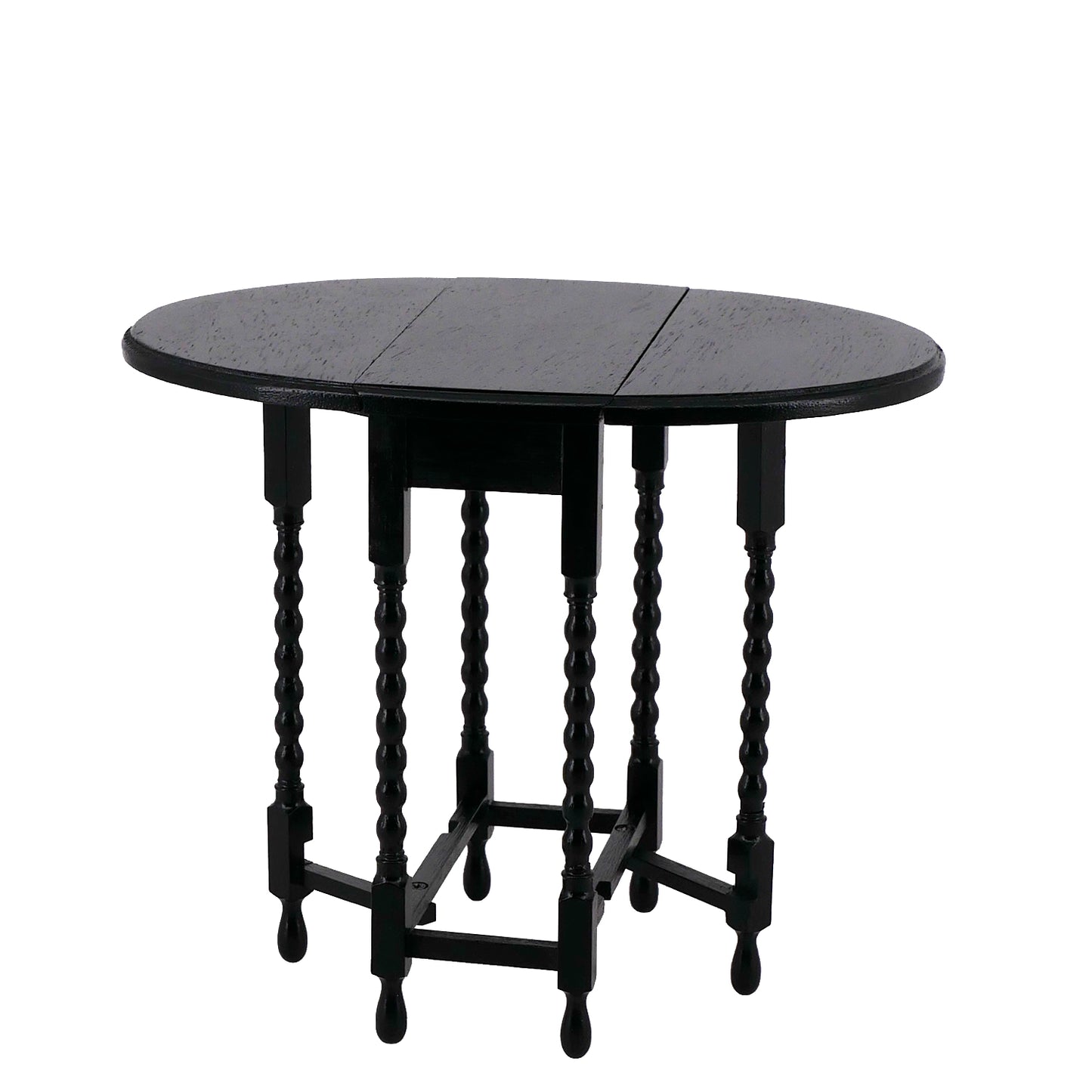 1/6スケールのオーバル折りたたみテーブル/サイドテーブル - BJDとブライス用の省スペースミニチュアドールハウス家具