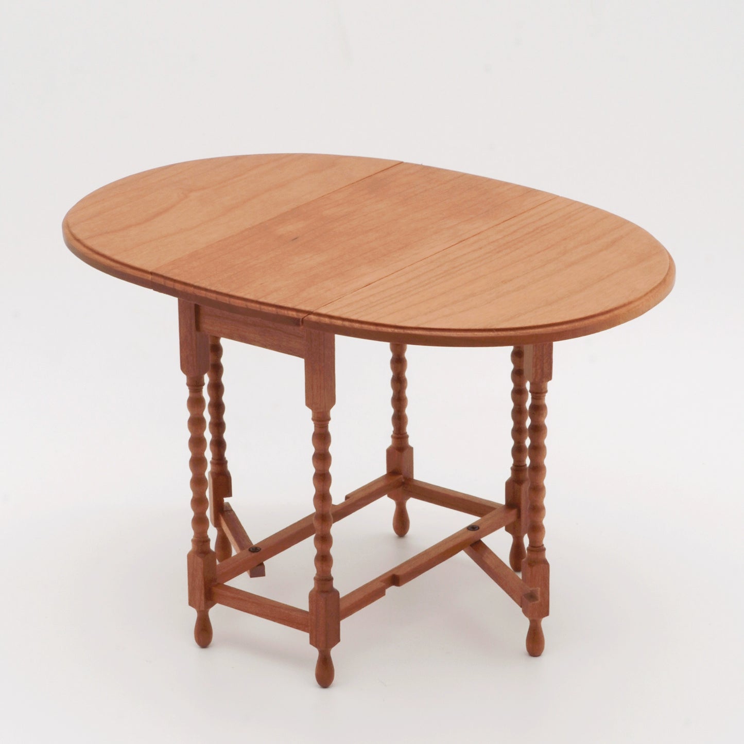 1/6スケールのオーバル折りたたみテーブル/サイドテーブル - BJDとブライス用の省スペースミニチュアドールハウス家具