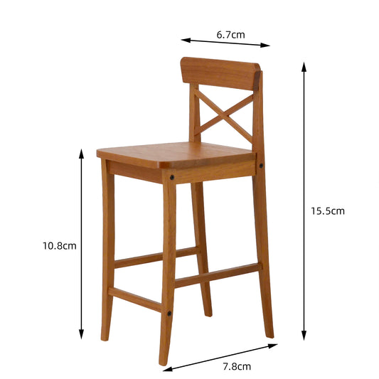 1/6 Scale Miniature Bar Stool – Backrest Versions | Dollhouse Furniture for BJD, Blythe & Action Figures