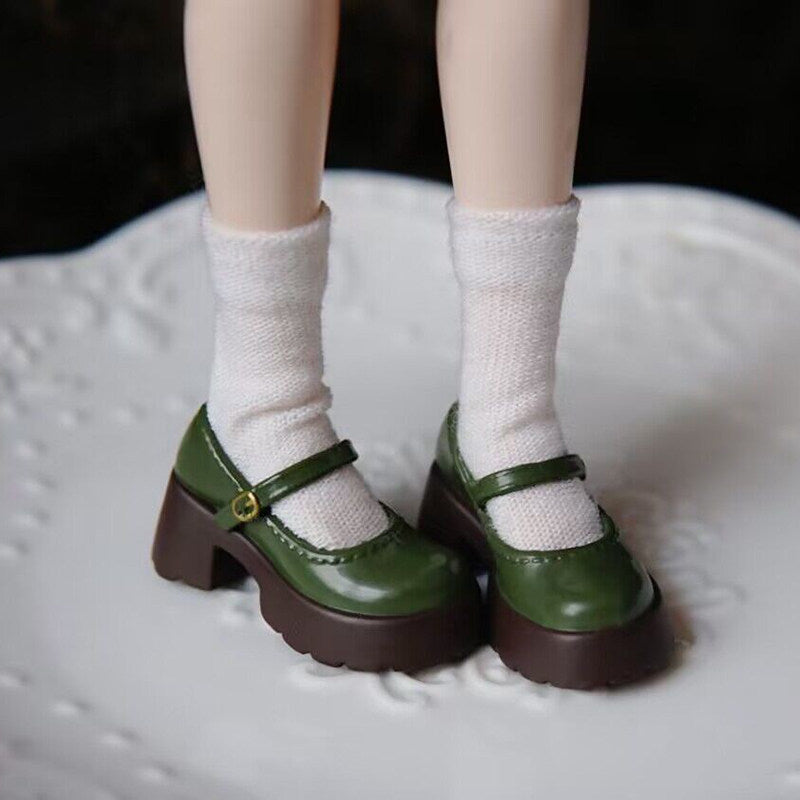 Vintage Platform Mary Jane Doll Shoes – Patent Leather Finish | Universal Fit for Blythe, Licca, Azone, FR & Obitsu 22/24　　