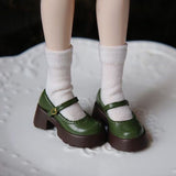 Vintage Platform Mary Jane Doll Shoes – Patent Leather Finish | Universal Fit for Blythe, Licca, Azone, FR & Obitsu 22/24　　