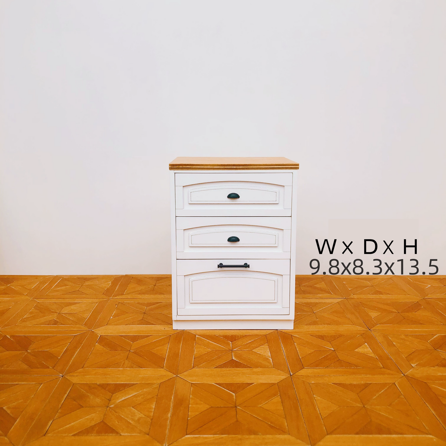 1/6 Scale Dollhouse Kitchen Furniture Set – 9-Piece Modular Cabinets in White  | BJD & Blythe Miniature Kitchen