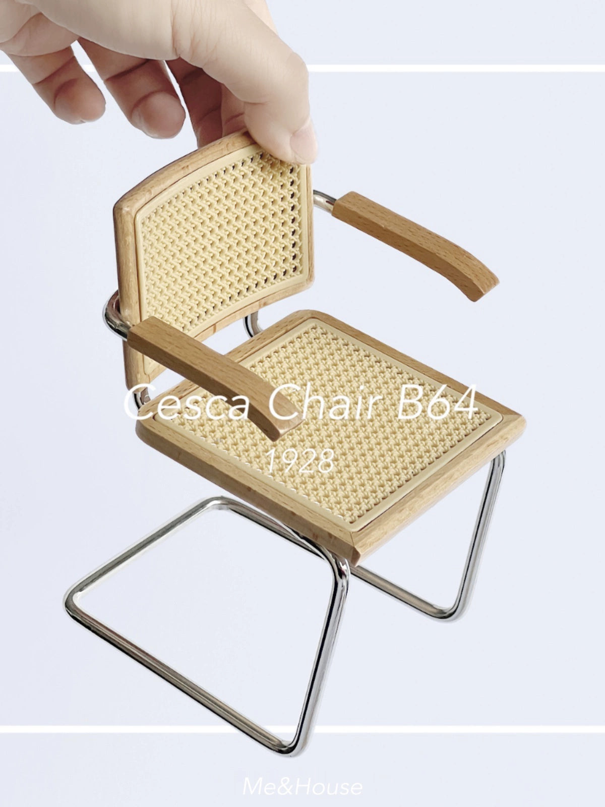 1/6 Scale Cantilever Chair – Miniature Dollhouse Furniture | Armrest & Armless Versions for BJD & Blythe