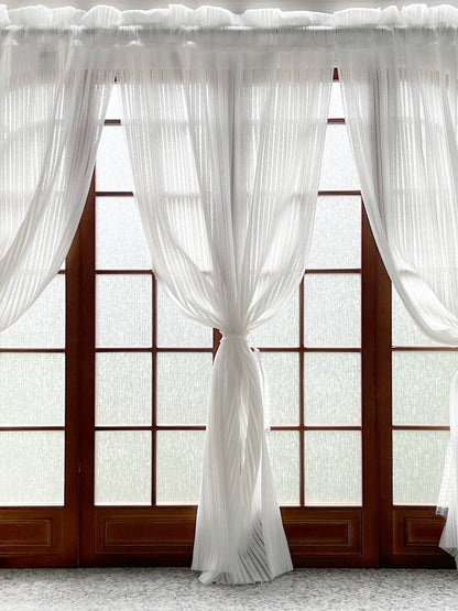1/6スケール ホワイトレースカーテン – BJD＆ブライス用ミニチュアドールハウス窓用ドレープ | 居心地の良い家庭的な雰囲気、3サイズ展開