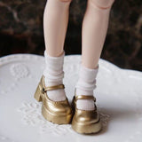 Vintage Platform Mary Jane Doll Shoes – Patent Leather Finish | Universal Fit for Blythe, Licca, Azone, FR & Obitsu 22/24　　
