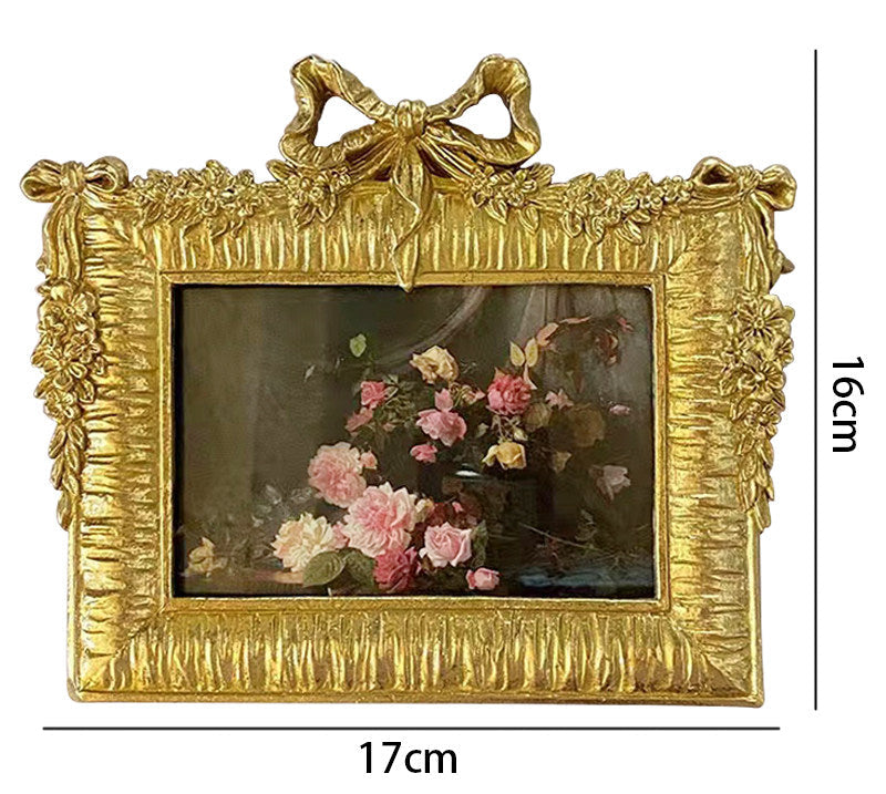 Vintage European Gold Ornate Picture Frame | Embossed Wall-Hanging Photo Frame Decor