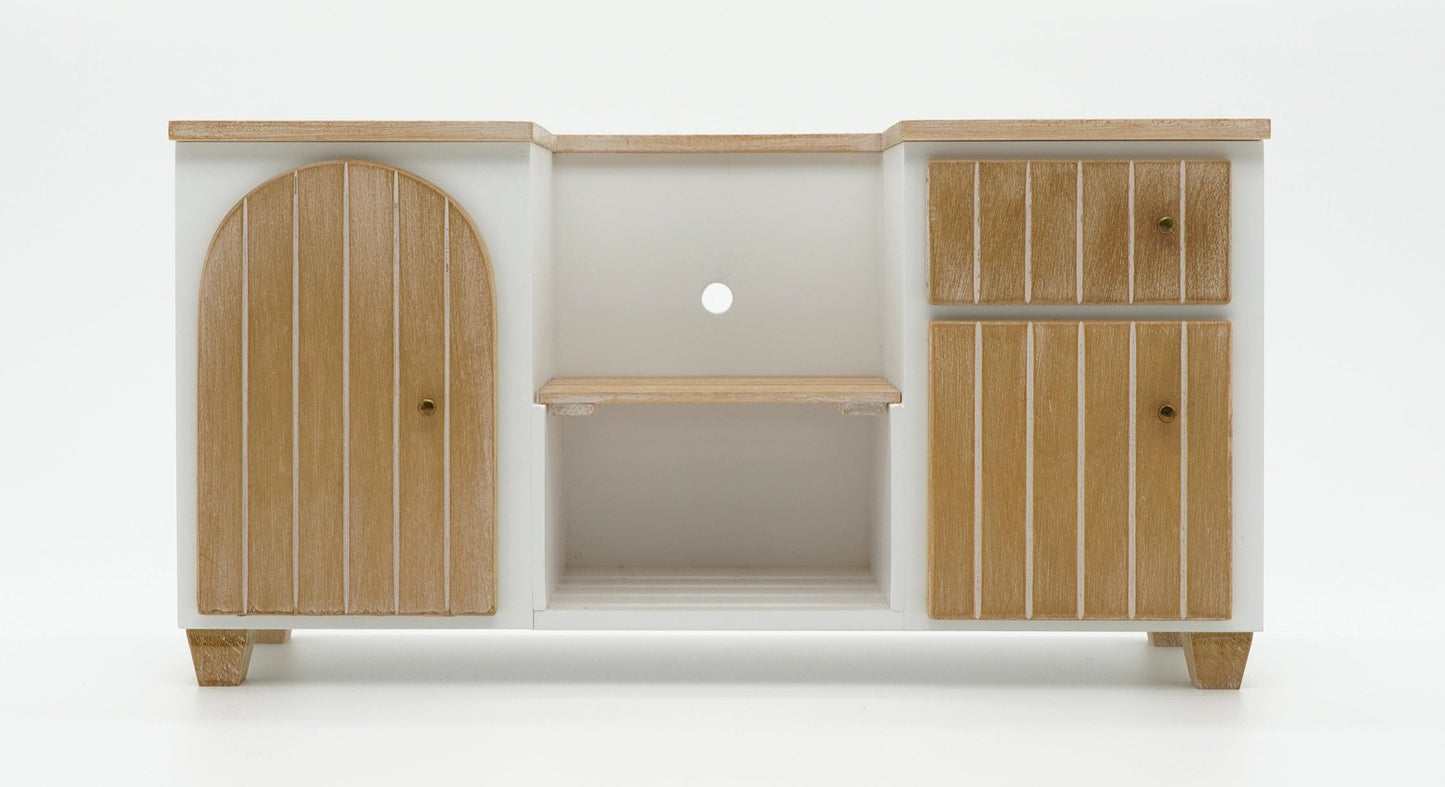 1:6 Mini Model Doll House Furniture Accessories Solid Wood Cupboard Kitchen Sink Side Cabinet Bjd Blyth Soldier Lol Decor Props