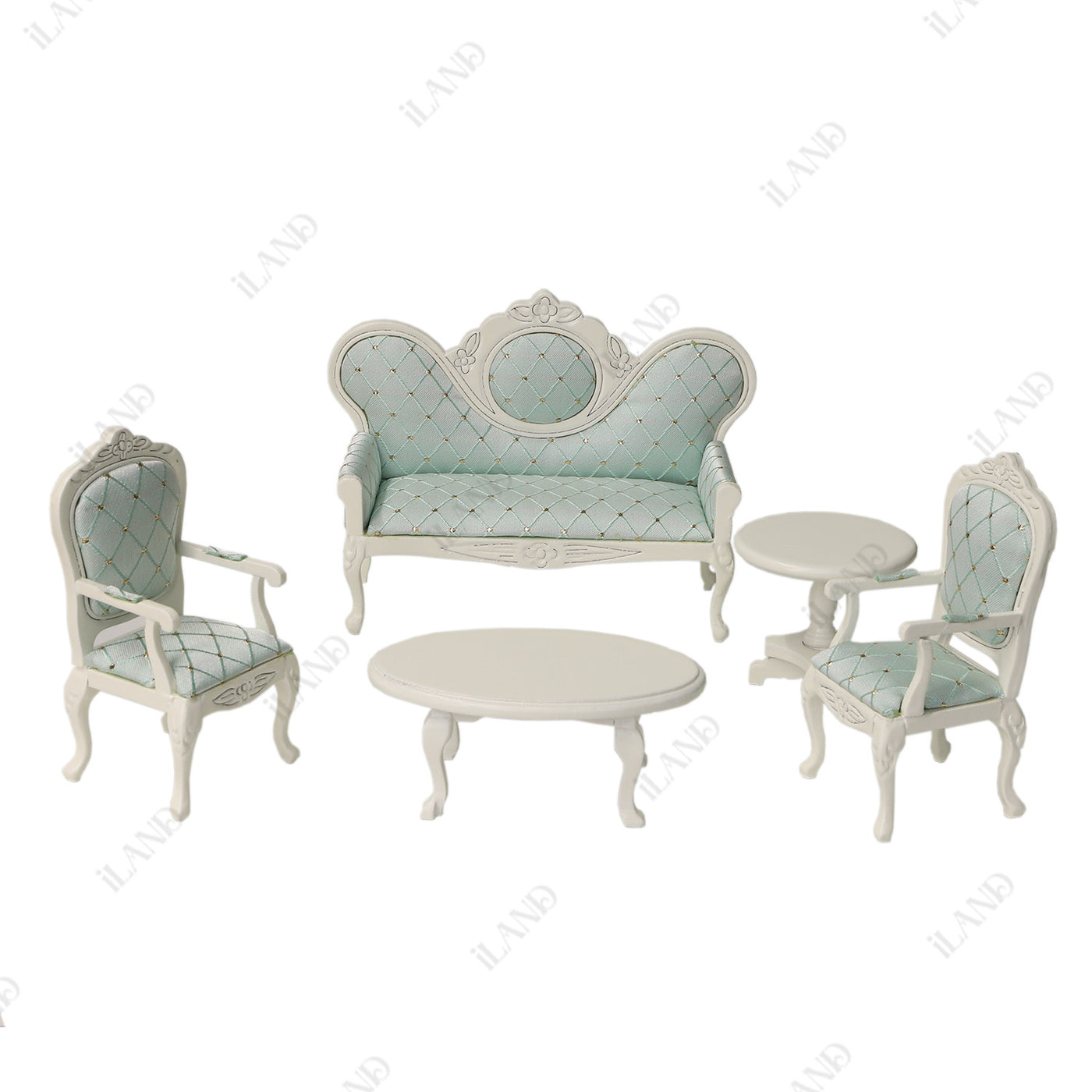 1/12 Scale Victorian Sofa Set (5 pcs) | Mini Dollhouse Furniture