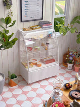 1/6 Scale Doll Dessert Display Case with Light – Battery Powered | Café Style Scene Prop