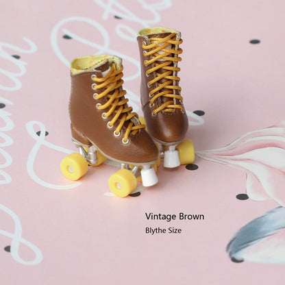 Barbie Blythe Licca azone momoko Poppyparker FR Obitsu24 ,22 Retro ice skates Blythe fabric Obitsu24