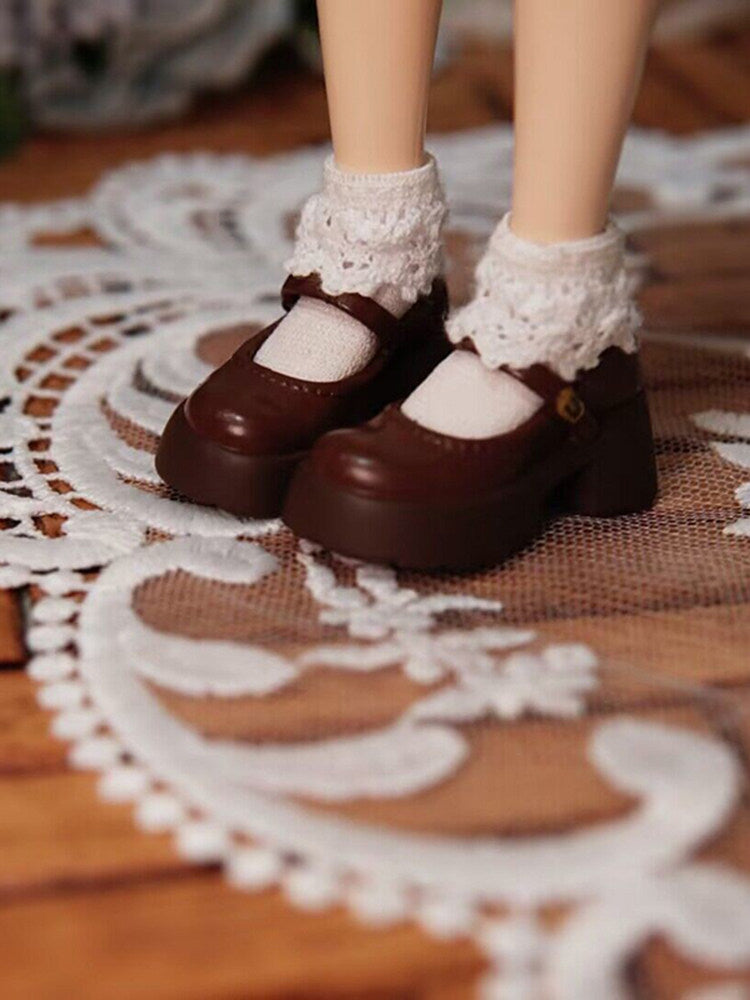 Vintage Platform Mary Jane Doll Shoes – Patent Leather Finish | Universal Fit for Blythe, Licca, Azone, FR & Obitsu 22/24　　