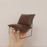 Mini Leather-Look Sofa (1/6 or 1/4) | Metal Frame Dollhouse Furniture