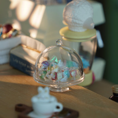 1/6スケール 透明ケーキスタンド – ドールハウスのベーカリーやアフタヌーンティー用のミニチュアデザートディスプレイトレイ | BJD &amp; ブライス