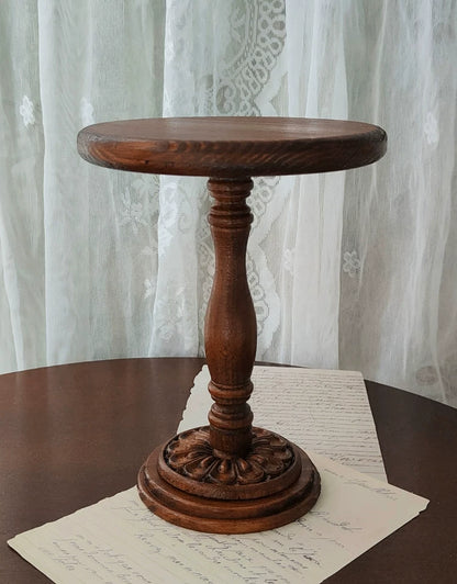 Handmade Vintage Carved Round Table – Multi-Color Options | Fits 1/3, 1/4, 1/6 Scale Dolls