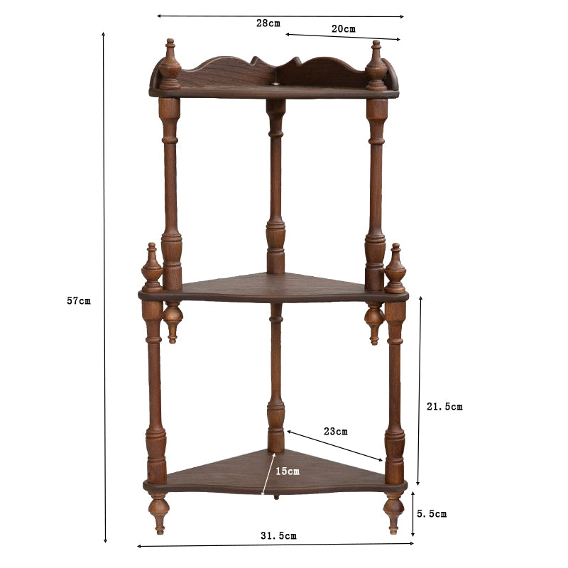 Vintage solid wood desktop storage shelf, cup holder, figurine toy desktop shelf, multi-layer display shelf