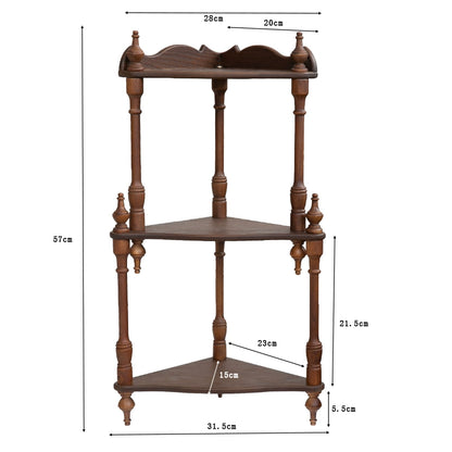 Vintage solid wood desktop storage shelf, cup holder, figurine toy desktop shelf, multi-layer display shelf