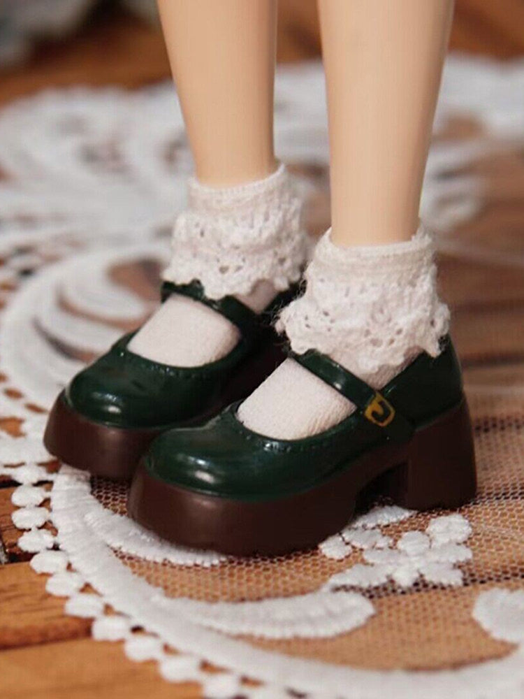 Vintage Platform Mary Jane Doll Shoes – Patent Leather Finish | Universal Fit for Blythe, Licca, Azone, FR & Obitsu 22/24　　