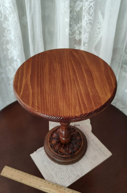 Handmade Vintage Carved Round Table – Multi-Color Options | Fits 1/3, 1/4, 1/6 Scale Dolls