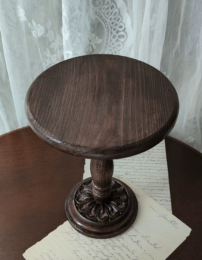 Handmade Vintage Carved Round Table – Multi-Color Options | Fits 1/3, 1/4, 1/6 Scale Dolls