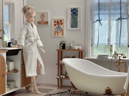 1/6 Scale Dollhouse Furniture – Bathtub | Miniature  for BJD, Blythe and Figures vintage carved bathtub