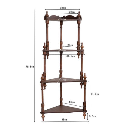 Vintage solid wood desktop storage shelf, cup holder, figurine toy desktop shelf, multi-layer display shelf