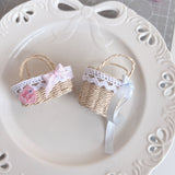 1/6 Scale Wicker Doll Basket & Bag | Picnic Basket | Summer Doll Accessories