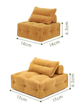 1/6 Scale Modern Cube Sofa for Dolls | Miniature Couch | White, Yellow, Grey