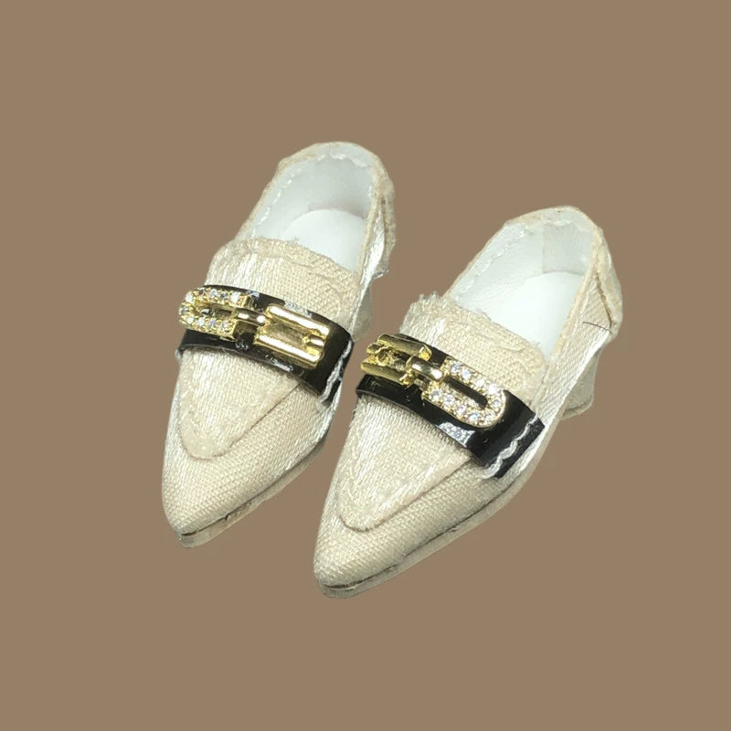 Blythe Licca azone momoko Poppyparker FR Obitsu24 22 doll silk retro British style small leather shoes