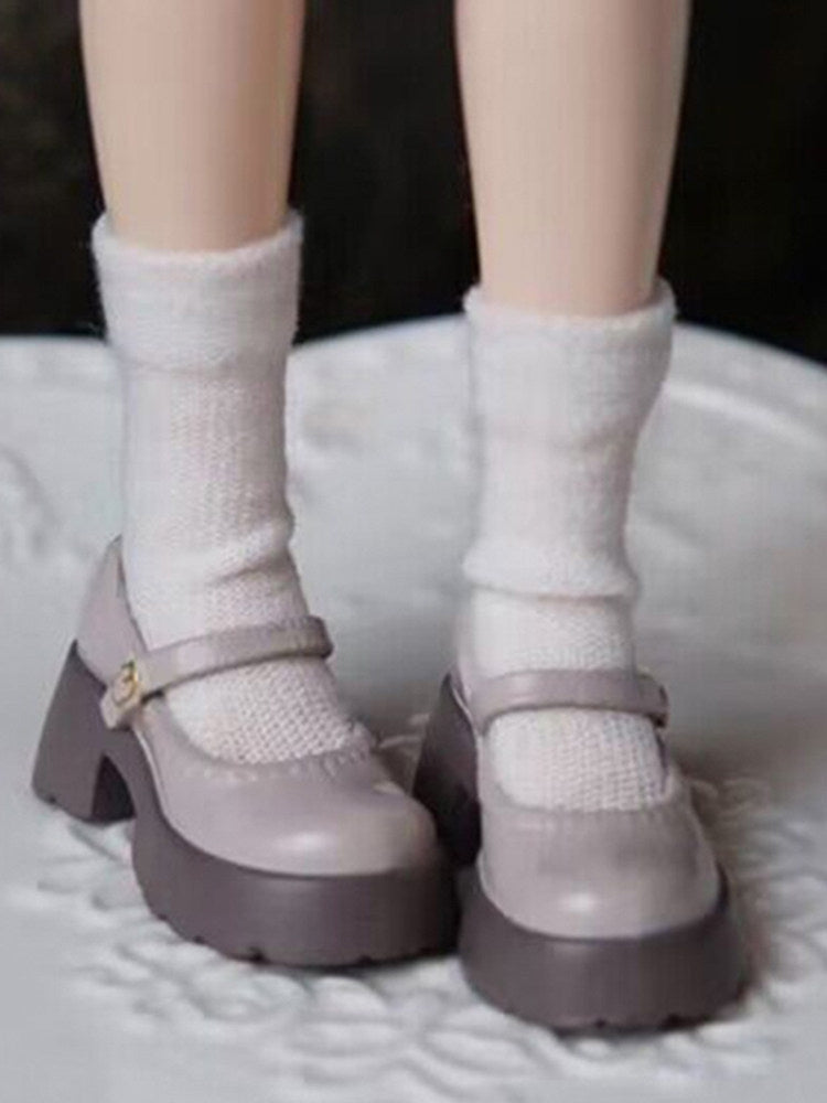 Vintage Platform Mary Jane Doll Shoes – Patent Leather Finish | Universal Fit for Blythe, Licca, Azone, FR & Obitsu 22/24　　