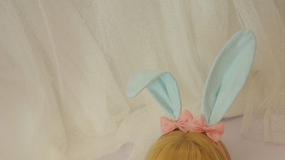 One-piece Corset Bodysuit & Stockings Set for Blythe, Obitsu24, Azone, Momoko, Obitsu22 Dolls – Multiple Sizes | Red & Pink-Blue | Optional Bunny Ears