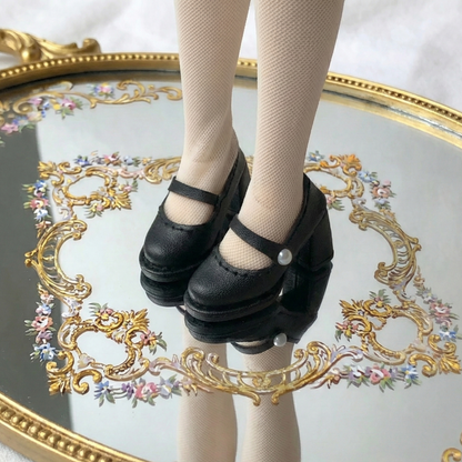 Chunky Heel Mary Jane Doll Shoes – Satin & Leather Options | Multi-Color | Fits Blythe, Licca, Azone, Momoko, FR & Obitsu 22/24