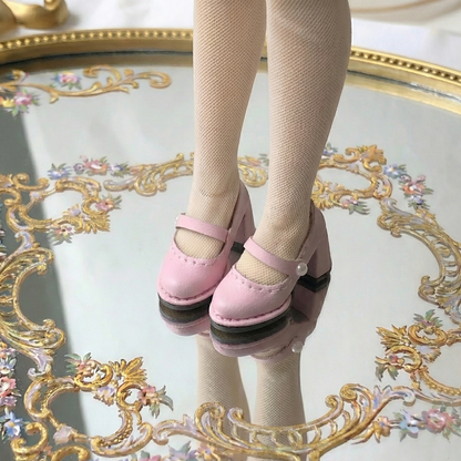 Chunky Heel Mary Jane Doll Shoes – Satin & Leather Options | Multi-Color | Fits Blythe, Licca, Azone, Momoko, FR & Obitsu 22/24