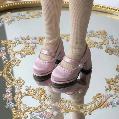 Chunky Heel Mary Jane Doll Shoes – Satin & Leather Options | Multi-Color | Fits Blythe, Licca, Azone, Momoko, FR & Obitsu 22/24