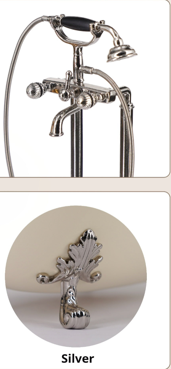 1/6 Scale Vintage Shower Head – Miniature Dollhouse Bathroom Accessory for BJD & Blythe (Gold & Silver Colors)